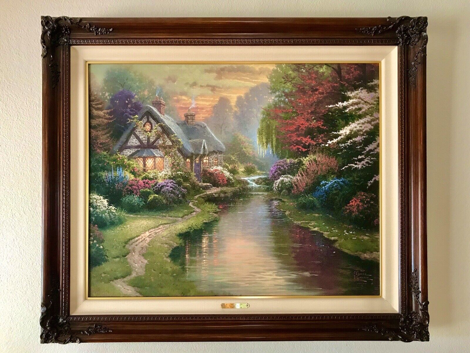 “A Quiet Evening - Places In The Heart” Thomas Kinkade 24”x30” Framed S/N Canvas