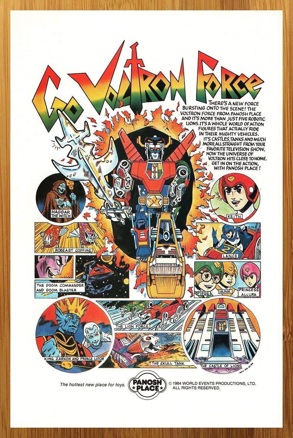 1984 Panosh Place Voltron Action Figures Print Ad/Poster Retro 80s Kid Toy Art