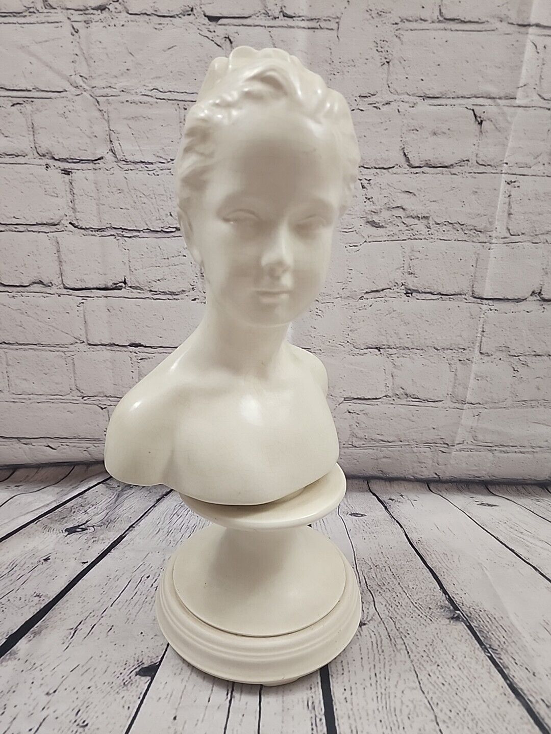 Vintage Large Bust of Young French Girl Louise Brongniart by Houdon Repro