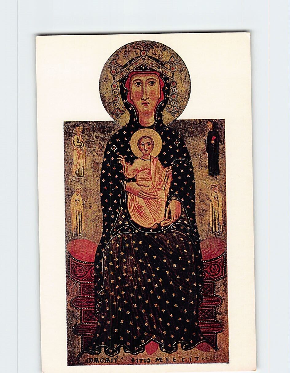 Postcard Madonna & Child Enthroned Painting by Margaritone