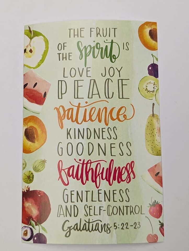 THE FRUIT OF THE SPIRIT 3-1/2 X 5-1/2 inch POSTCARD / HOLY CARD / BOOKMARK
