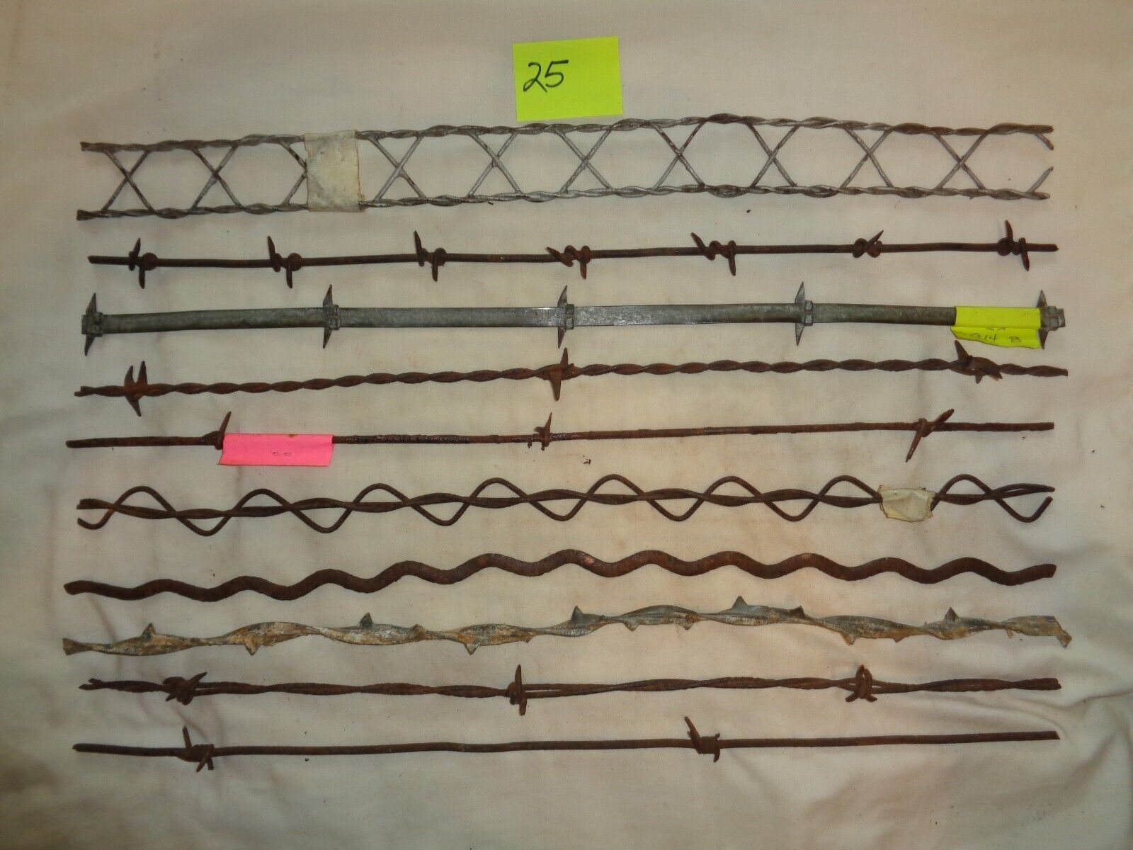 Antique Barbed Wire, 10 DIFFERENT PIECES, Excellent starter bundle #Bdl 25