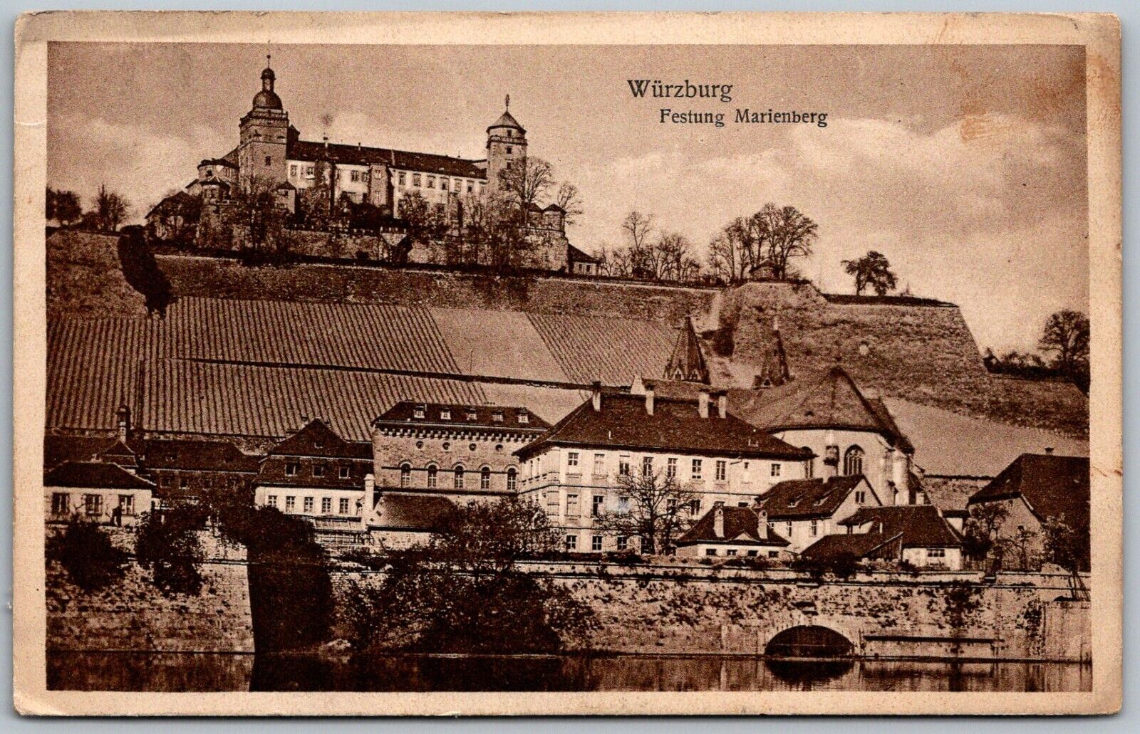 Wurzburg Germany 1928 Postcard Festung Marienberg Fortress