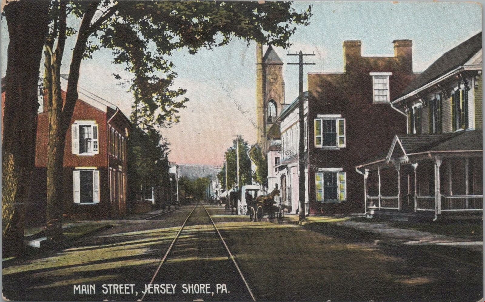 Postcard Main Street Jersey Shore PA 1911