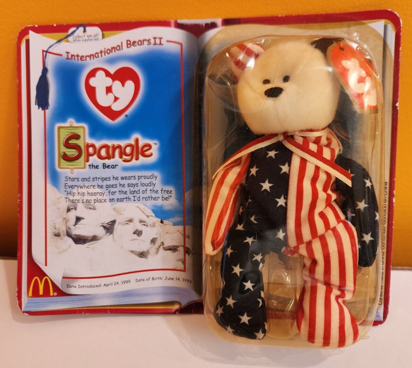 TY Beanie Baby-Rare Spangle The Bear - McDonalds 1999/2000 New In Box RARE