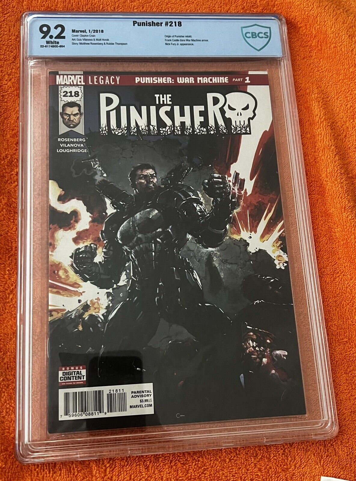 Punisher #218 CGC 9.2 2018 1st Punisher War Machine Marvel Comics