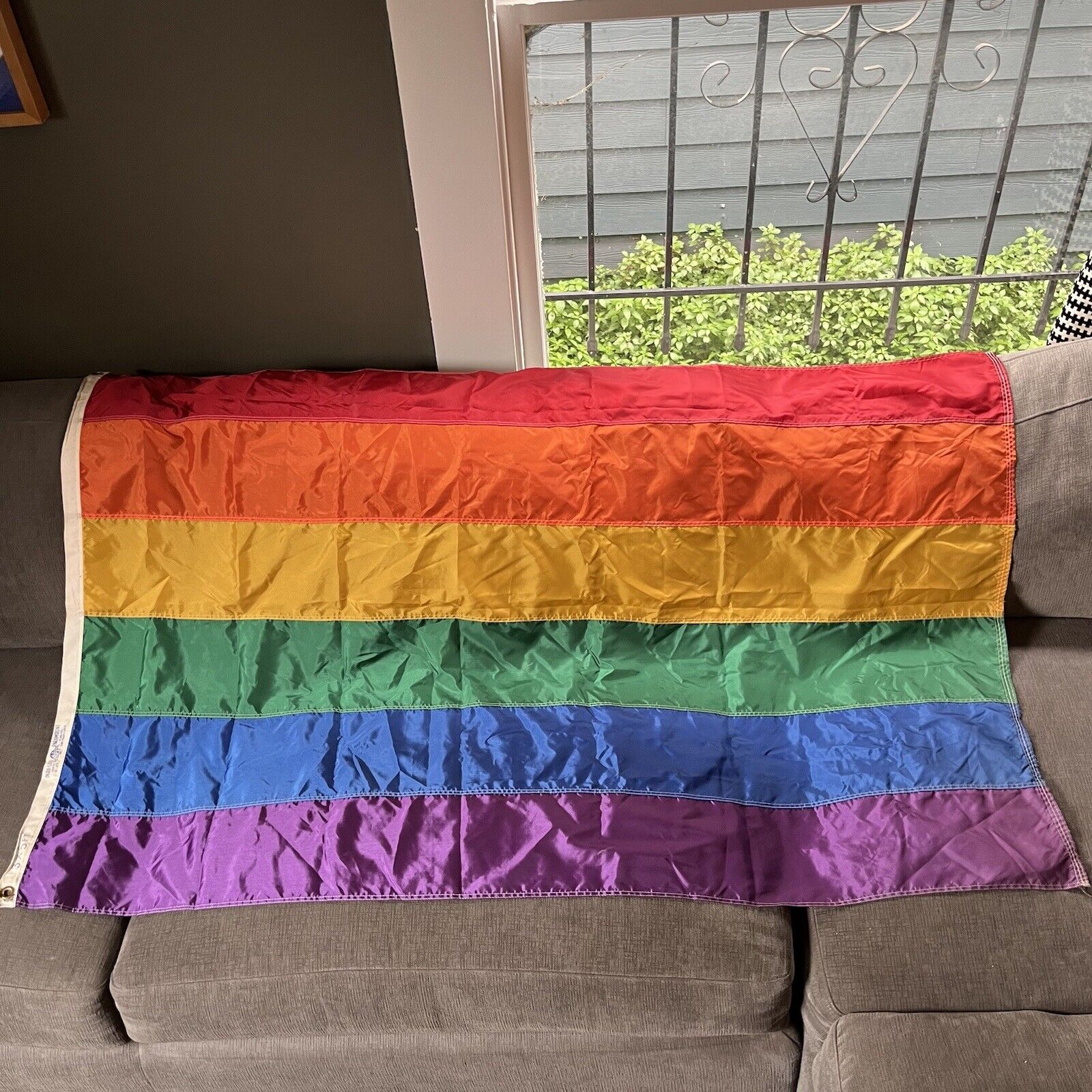 Vintage 80s LGBT Pride Flag Rainbow Rare Paramount Flag Co. SF Gay Interest 3x5 