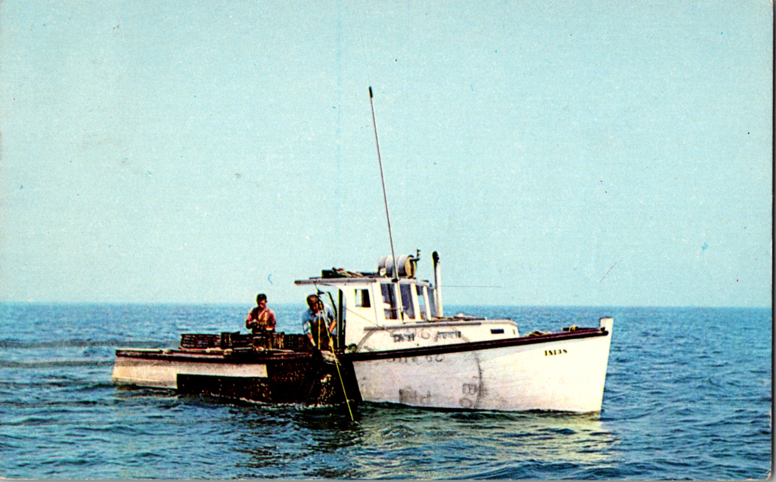 Vintage 1950's Old Wooden Lobster Boat of the Atlantic Coast Maine ME Postcard