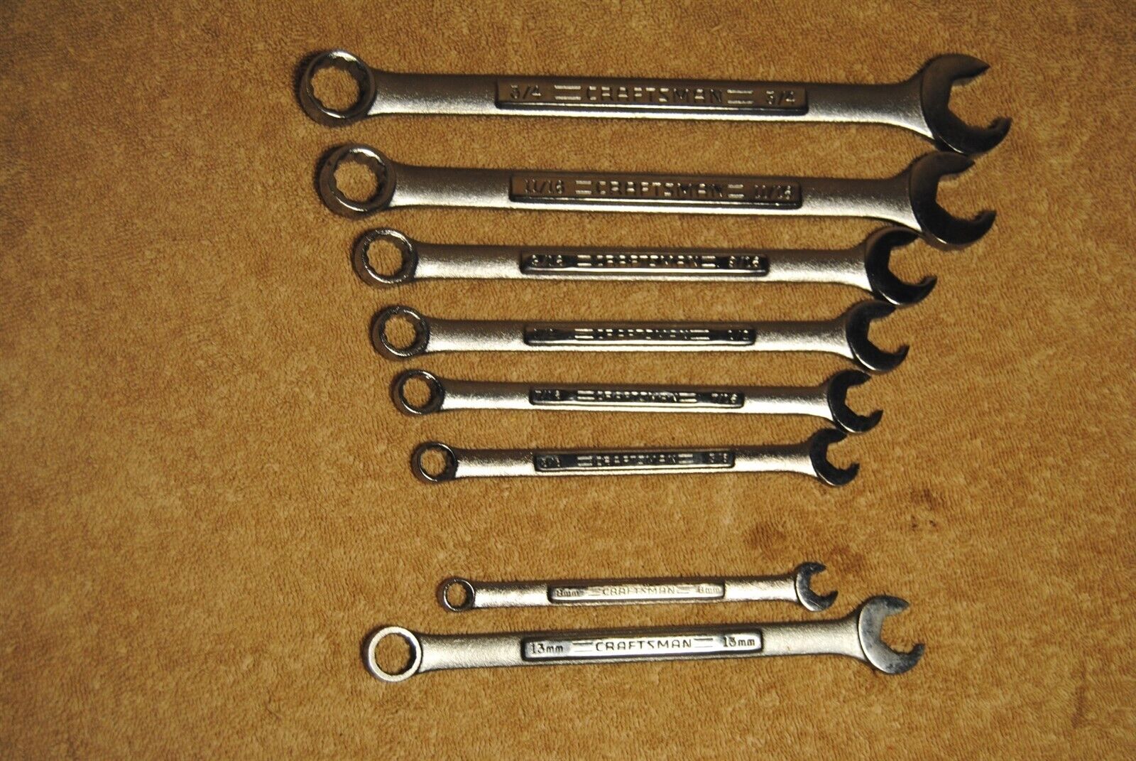 8 Vintage Craftsman Speed Combination Wrenches Lot 3/8 to 3/4 8mm 13mm