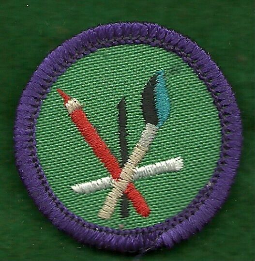GIRL SCOUT WORLDS TO EXPLORE BADGE - PURPLE - DRAWING & PAINTING