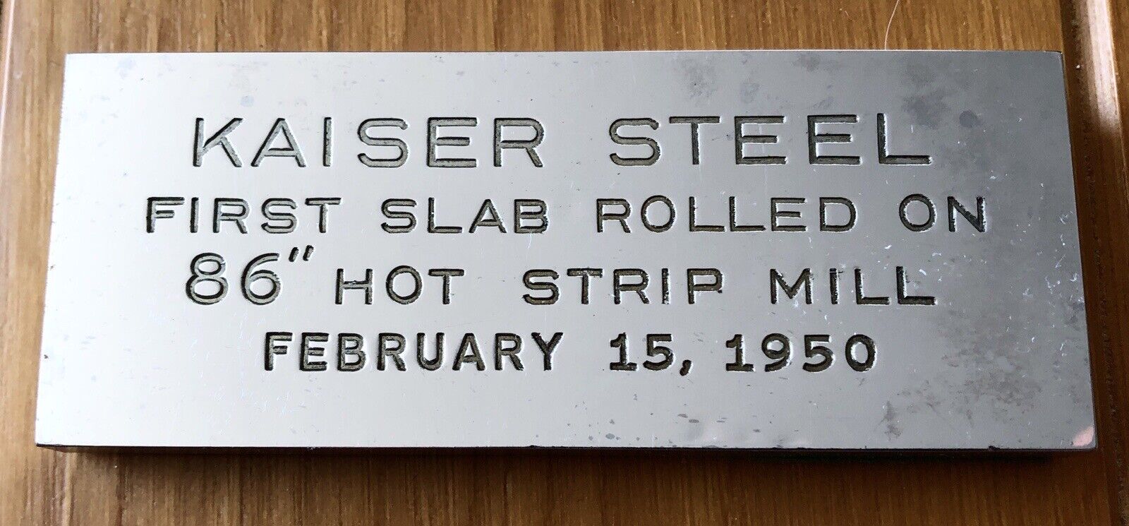 1950 Kaiser Steel First Slab Rolled on 86\