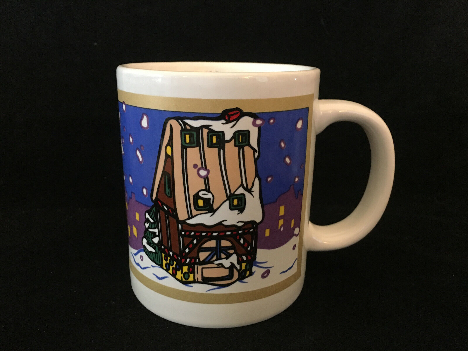 Vintage Celebrate The Season Christmas Holiday Winter Mug Cup Collectable