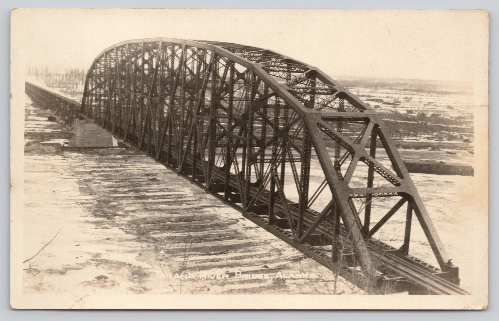 RPPC Alaska, Tanana River Bridge Vintage AK A233