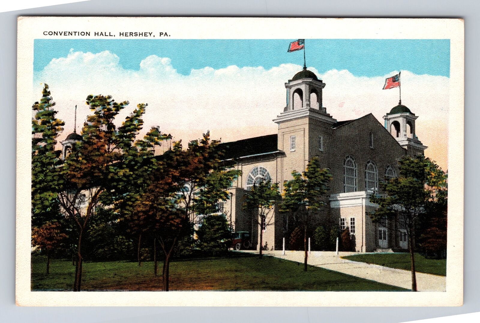 Hershey PA-Pennsylvania, Convention Hall, Antique, Vintage Souvenir Postcard