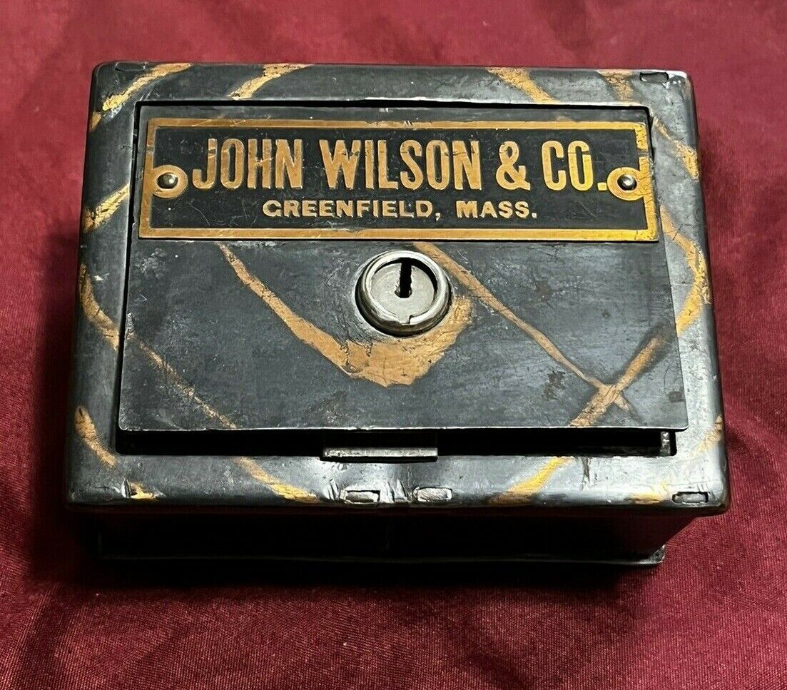 Antique JOHN WILSON & CO COINS METAL BANK