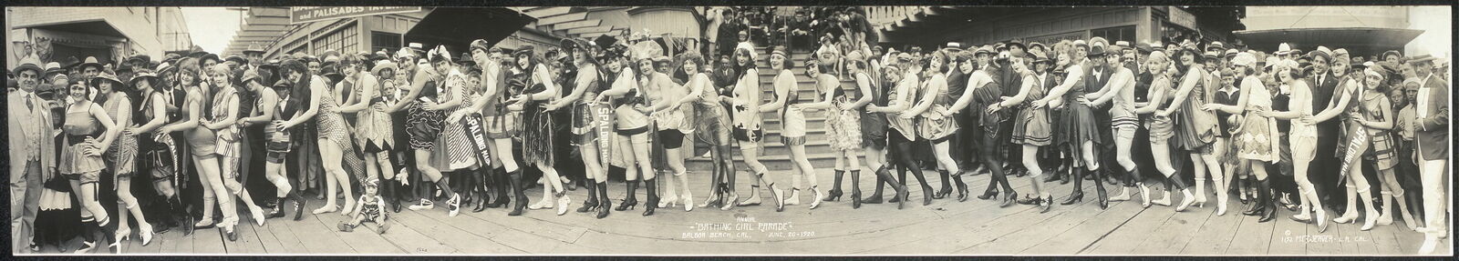 Photo:1920 Panoramic: Annual Bathing Girl Parade,Balboa Beach,California