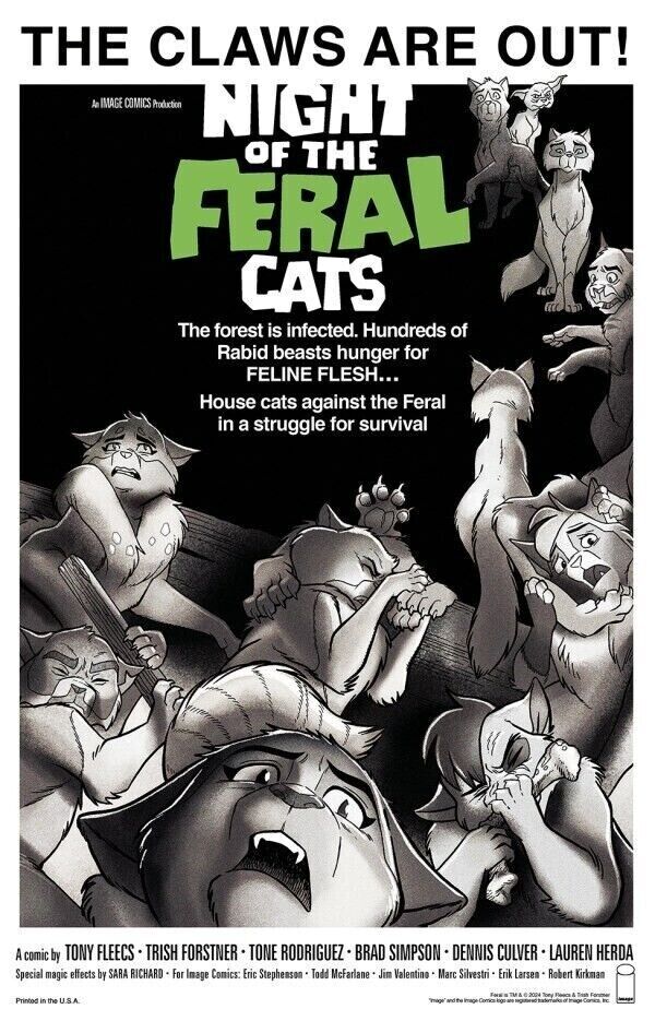 FERAL #1 1:100 NIGHT OF THE LIVING DEAD HOMAGE VARIANT COVER G NM- OR BETTER