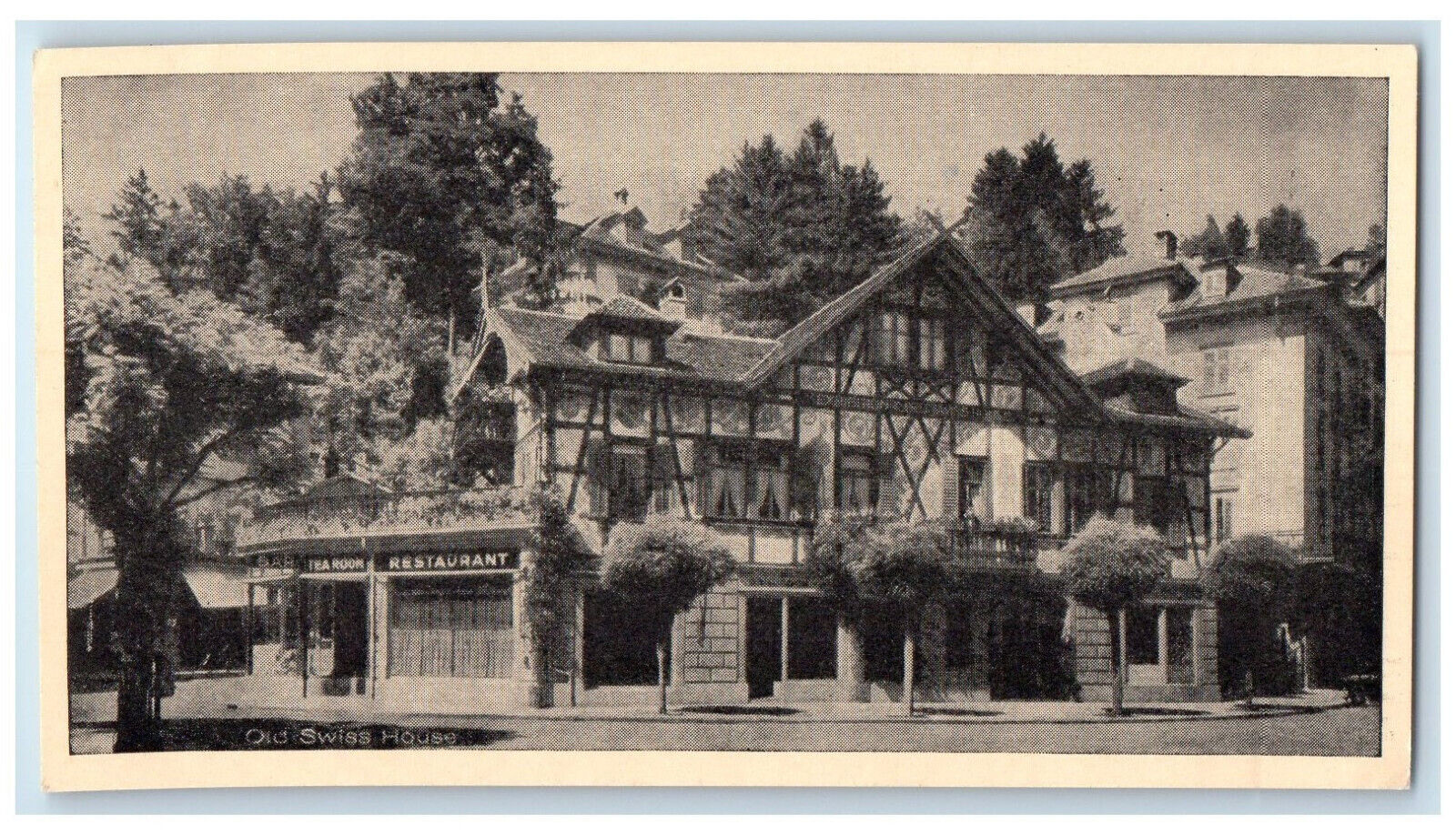 c1940's Old Swiss House Restaurant Lucerne Switzerland Unposted Postcard