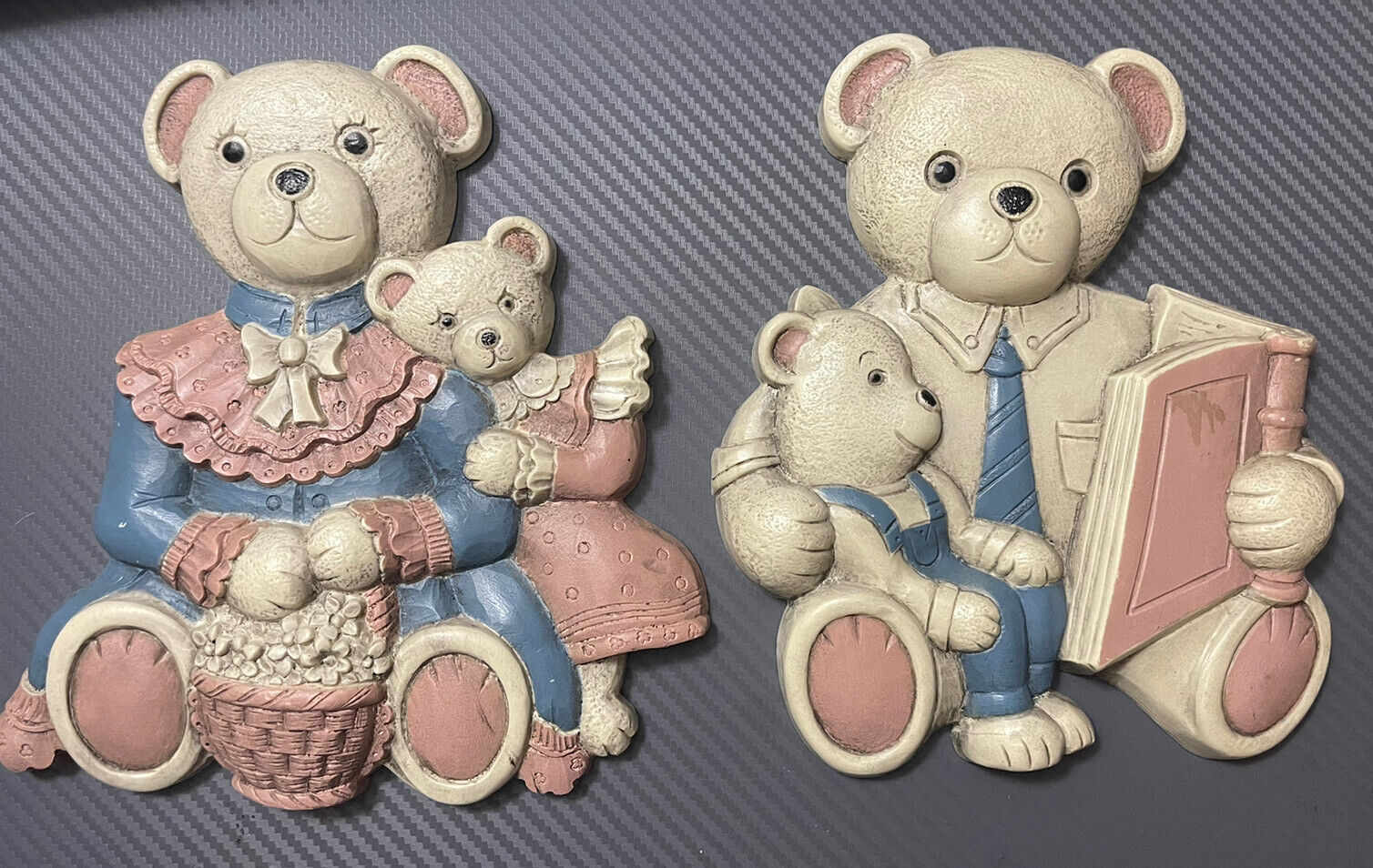 Homco WALL Art Teddy BEARS Decor Victorian VTG Family Kids Vintage Retro Cute