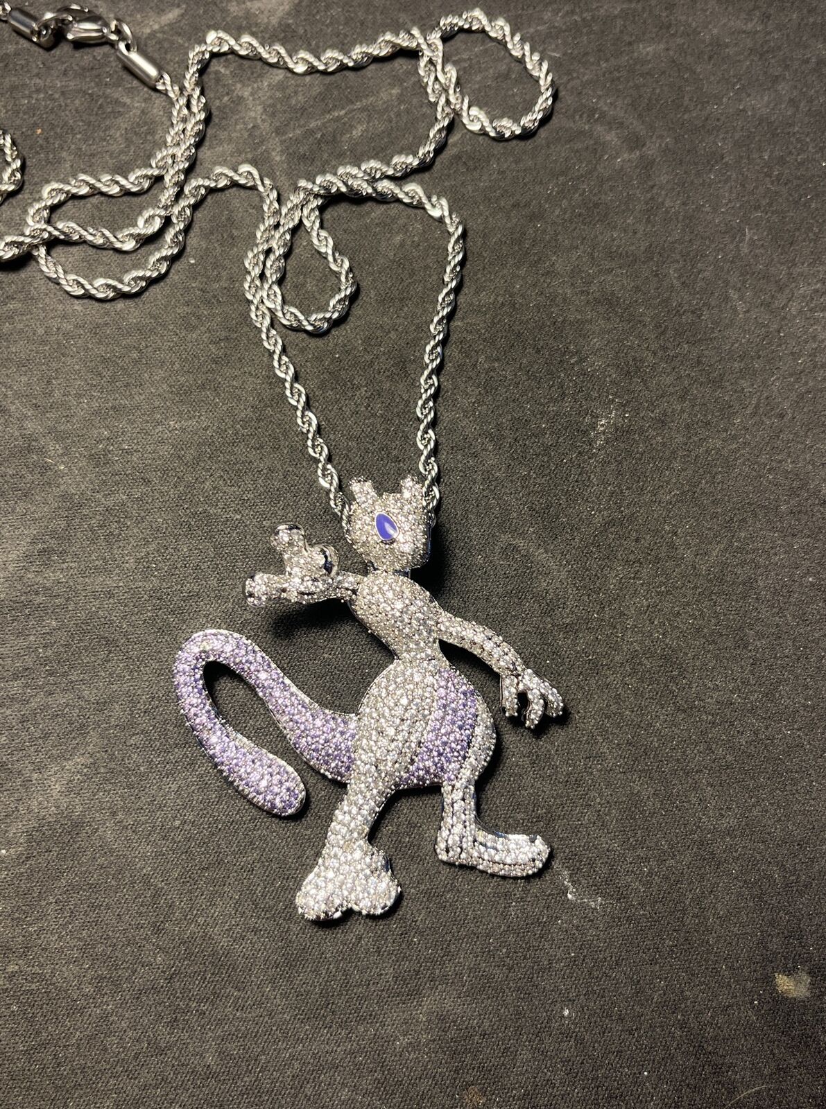 Pokemon Mewtwo Necklace Metal Chain
