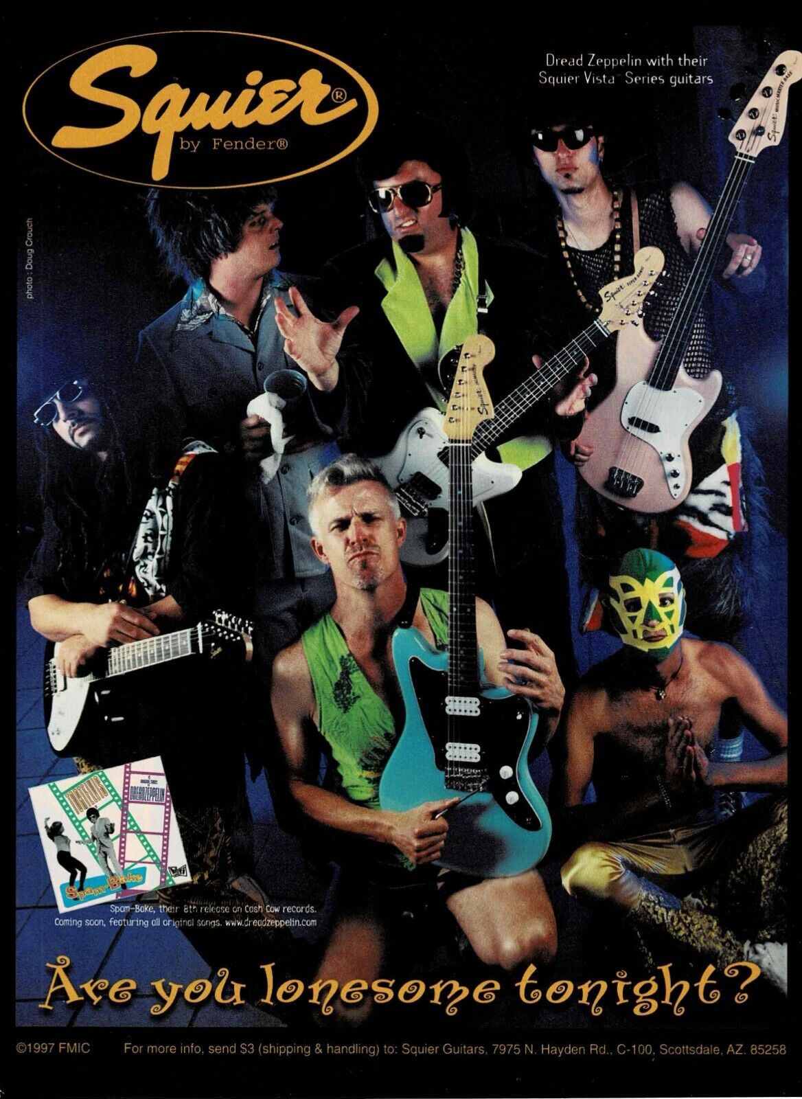 Squier Guitars - Dread Zeppelin - 1997 Print Ad