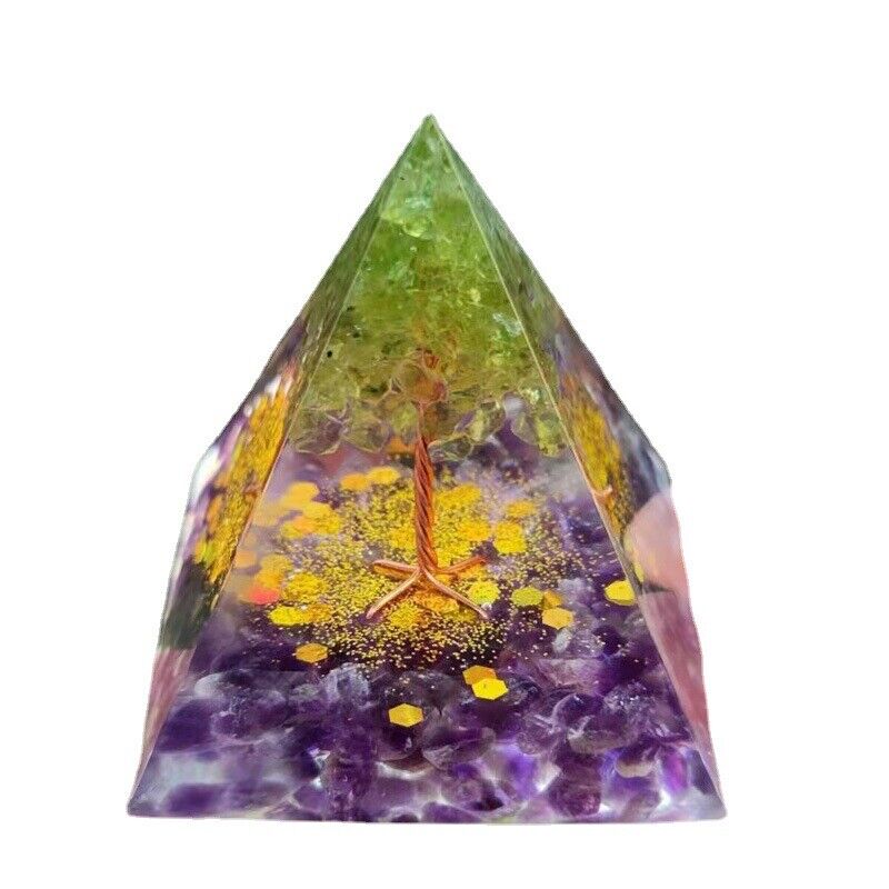 Amethyst Pyramid Crystal Healing Orgonite Chakra Energy Orgone Home Ornaments 