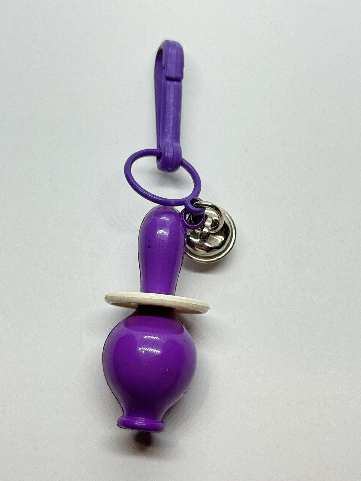 Vintage 1980s Plastic Bell Charm Bowling Pin For 80s Charm Necklace purple