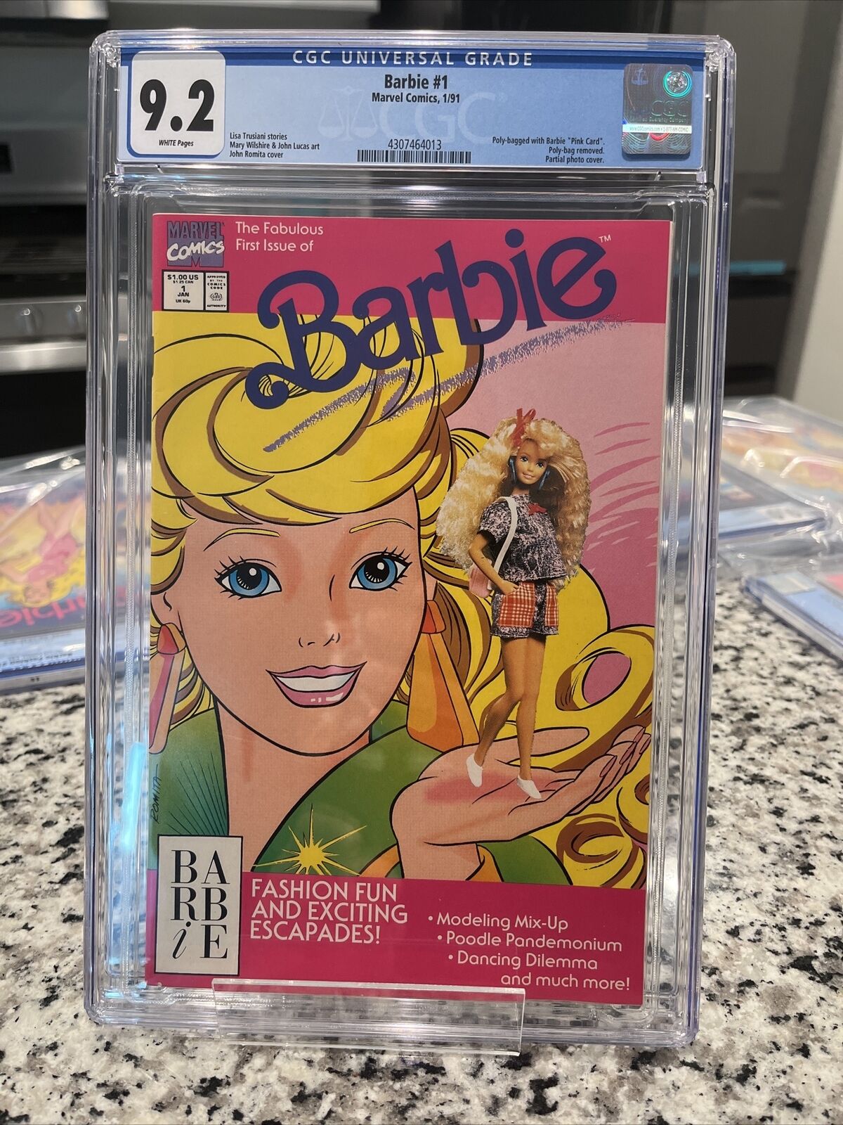 Barbie #1 Marvel Jan-10-1991. Pink Card. 9.2 CGC white Pages CGC CERT:4307465013