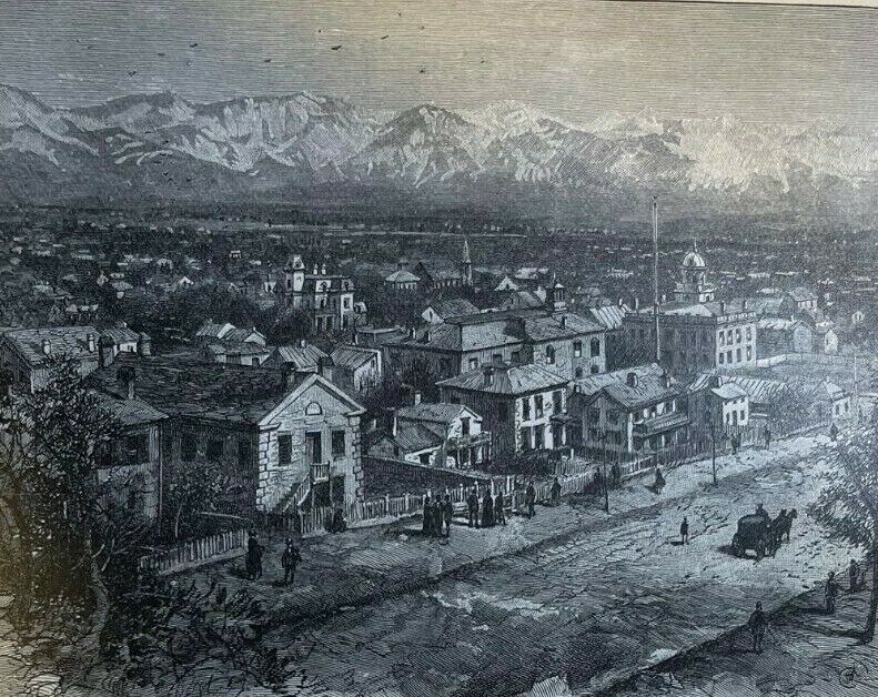 1884 Salt Lake City Mormons Tabernacle Camp Douglas Brigham Young House