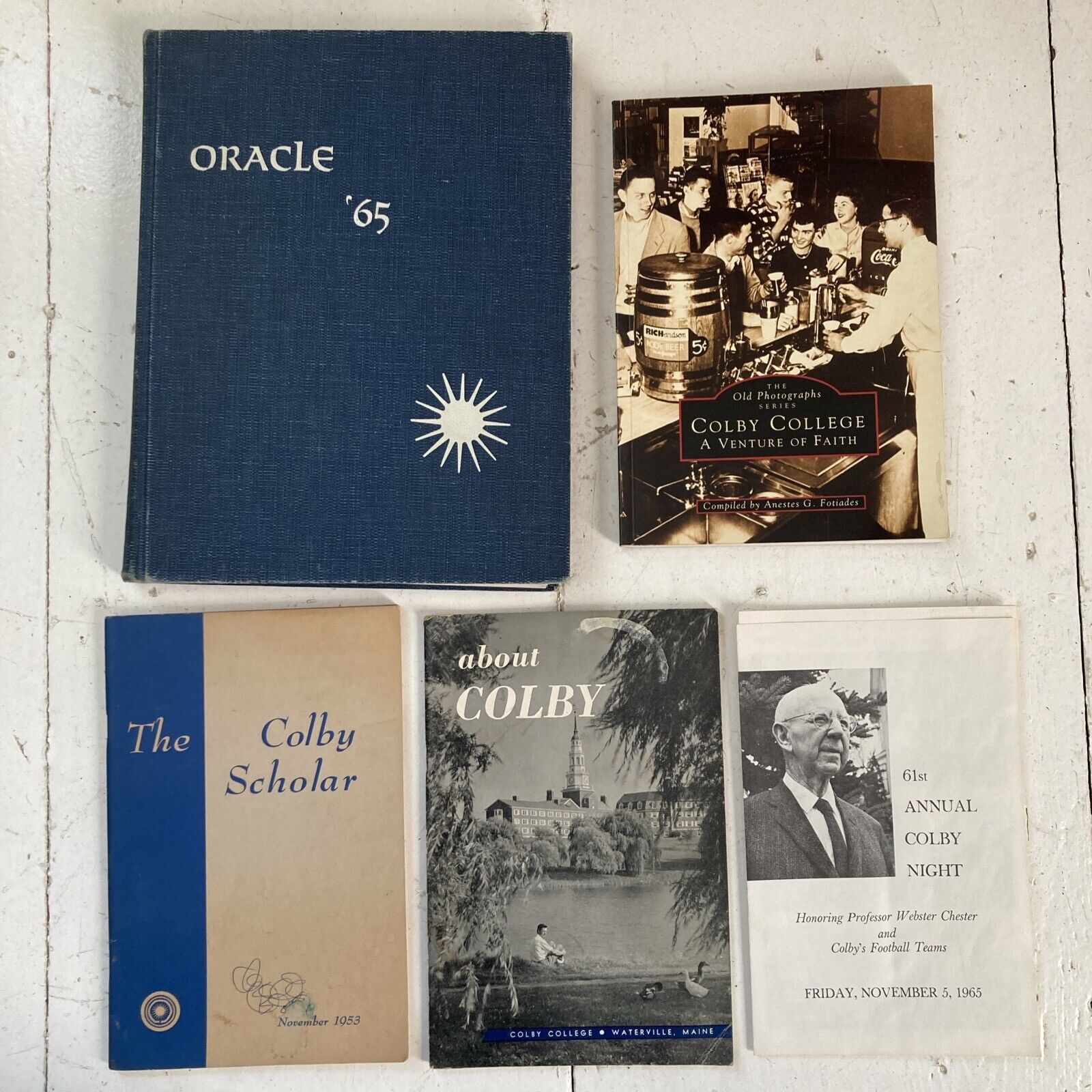 Vtg COLBY COLLEGE Publication Lot (5) ~ 1965 Yearbook \'60 Viewbook Waterville ME