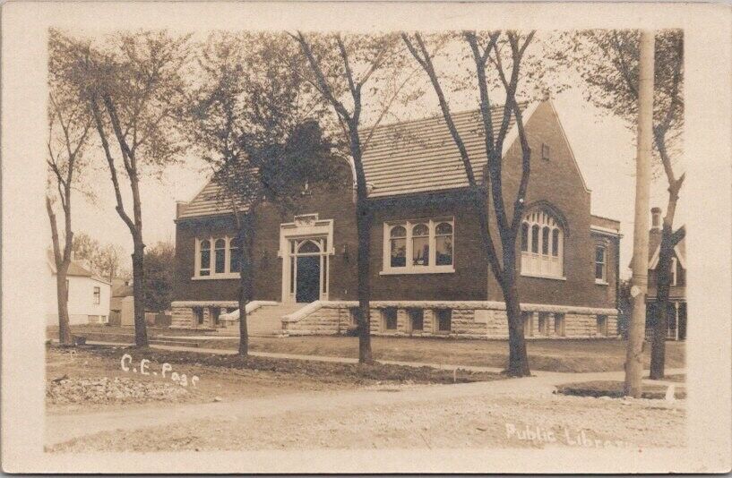 c1910s RPPC Postcard PUBLIC LIBRARY Building - Location Unknown -C.E. Page Photo