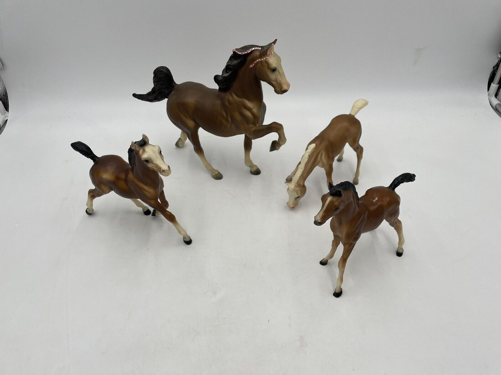 Vintage Breyer Lot of 4 Horses 1960s Glossy Matte Stallion Foals Grazing LOOK