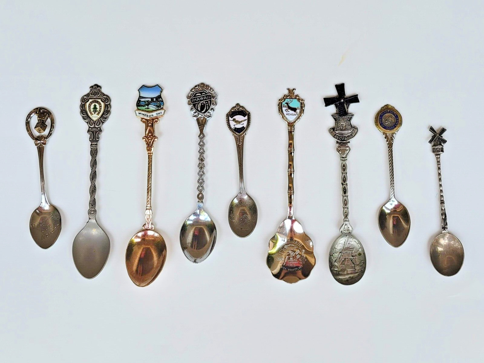 9 Vintage 1960, 1970 Souvenir Collectible Spoons