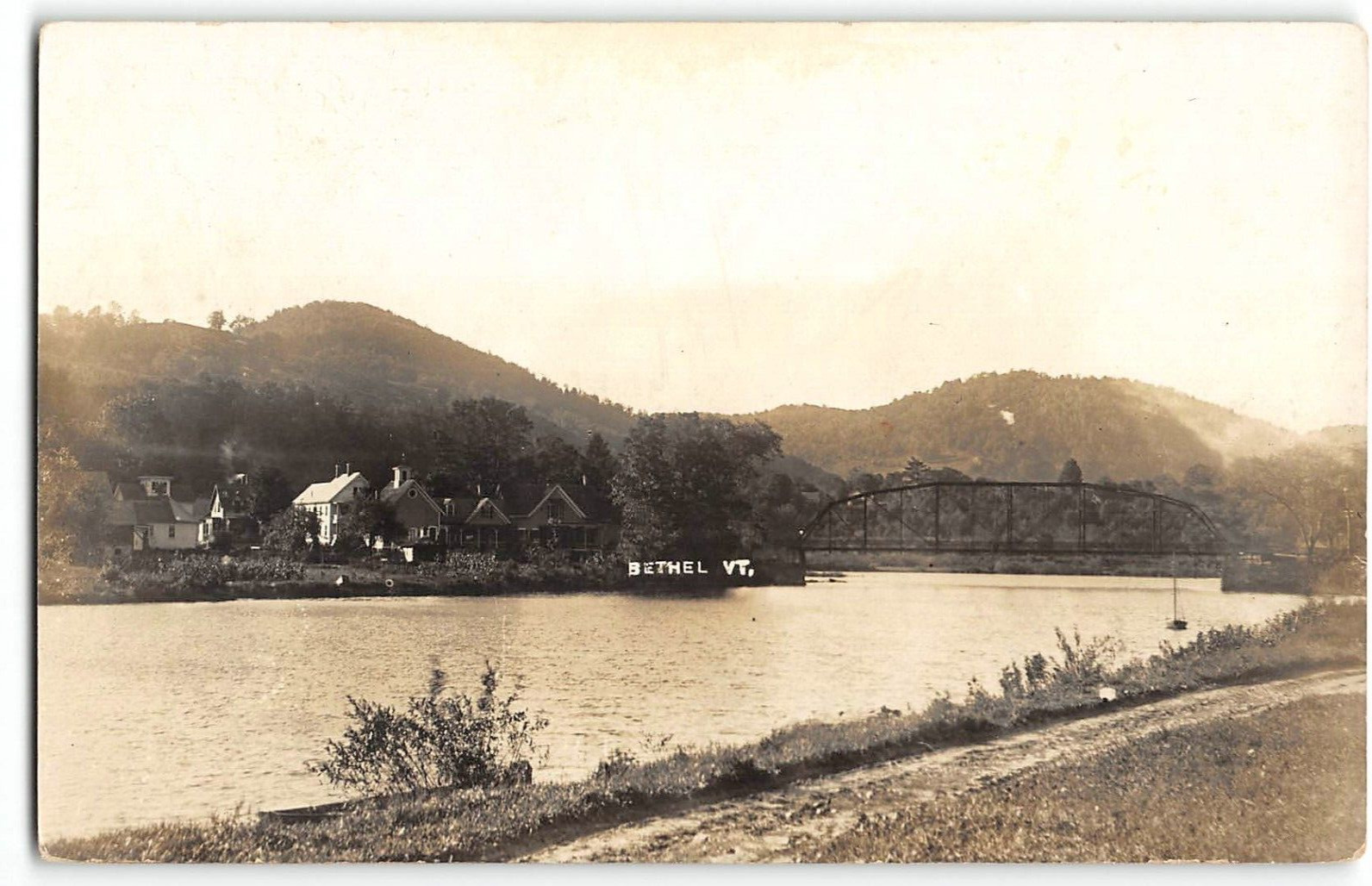 RPPC BETHEL, VT Bridge Windsor Co., Vermont c1910s Byron Miller Vintage Postcard