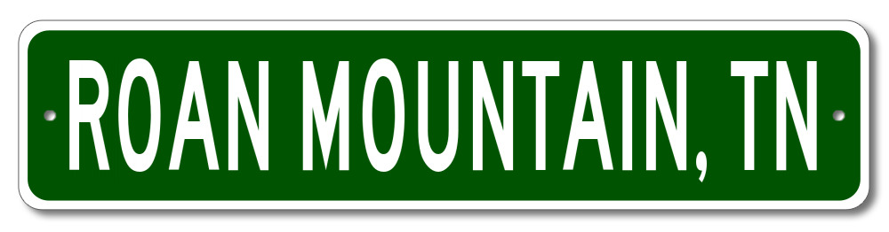 Roan Mountain, Tennessee Metal Wall Decor City Limit Sign - Aluminum