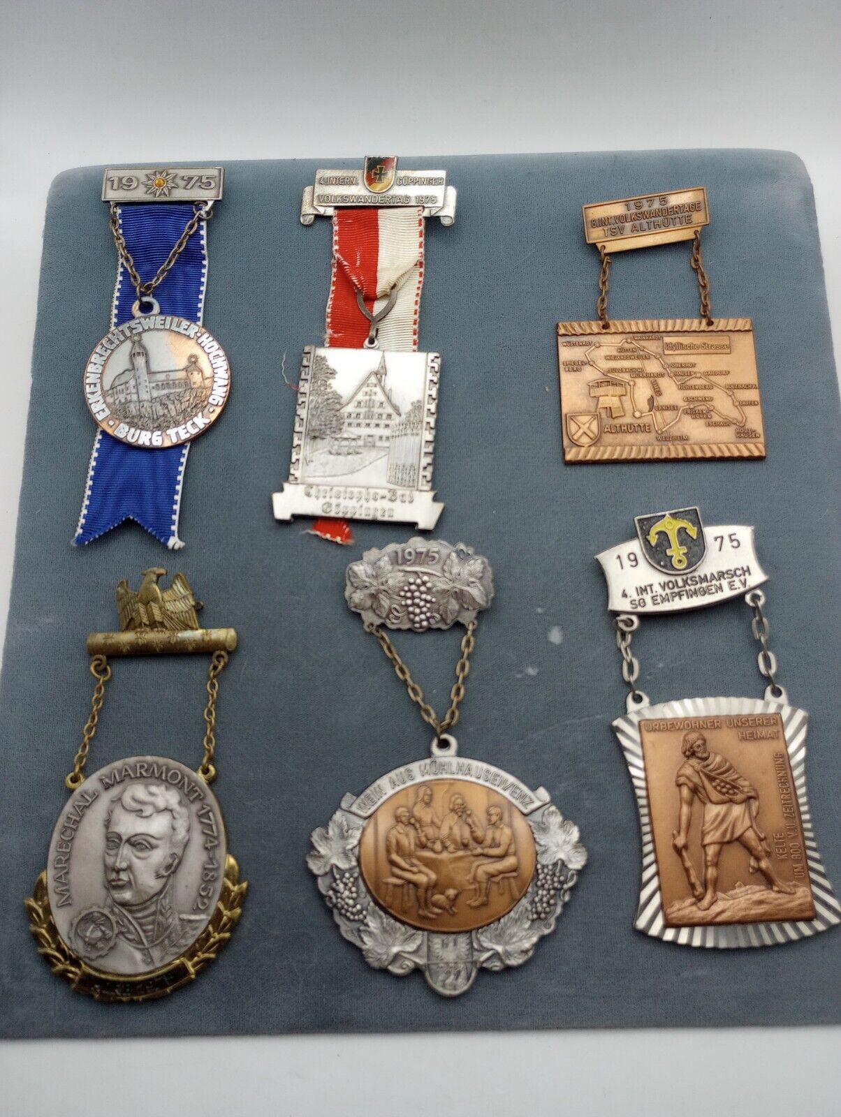 Set of 6 Vintage German Hiking Competition Medals