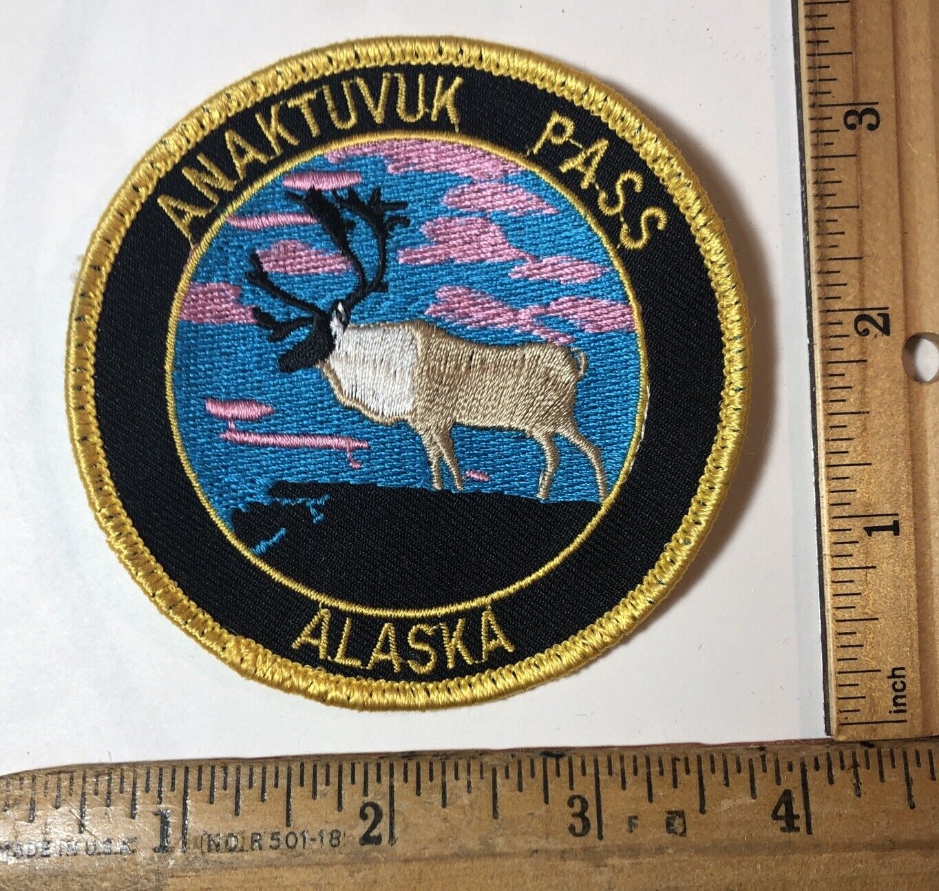 Vintage Anaktuvuk Pass Alaska Patch Travel Souvenir Caribou