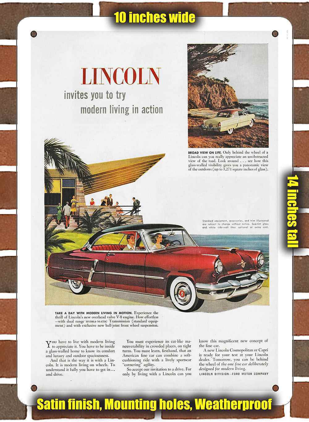 Metal Sign - 1952 Lincoln Capri Special Custom- 10x14 inches