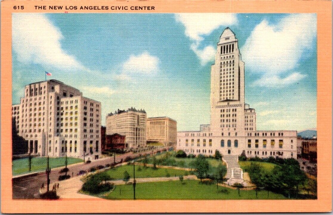 Los Angeles California CA The New Civic Center Vintage Postcard Unposted Unused