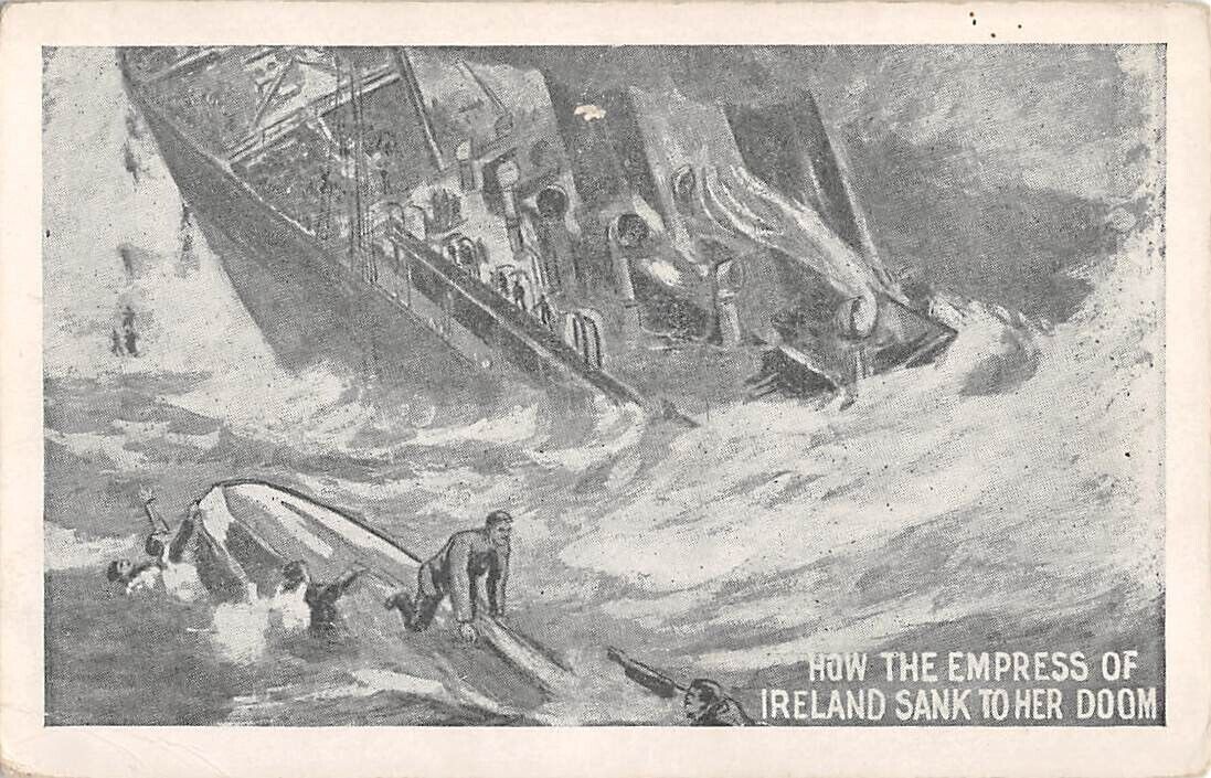 CANADIAN PACIFIC SHIP EMPRESS OF IRELAND 1914 SINKING, ARTIST IMAGE