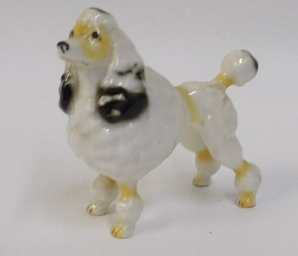 Little Black Yellow White Standard Poodle Dog Figurine