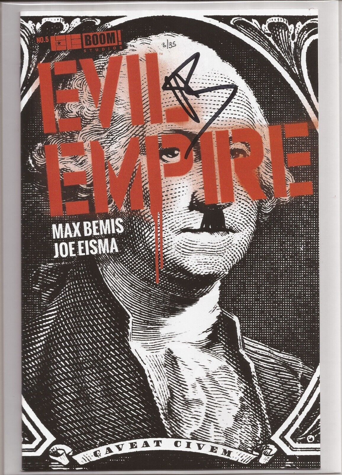 EVIL EMPIRE #5 - SIGNED BY MAX BEMIS - LIMITED TO ONLY 35 COPIES W/ DF COA #3/35