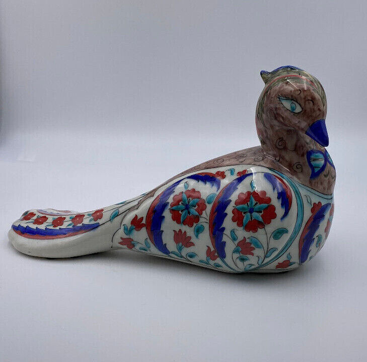Large Turkish Glazed Ceramic Iznik Bird Meliha Coskun