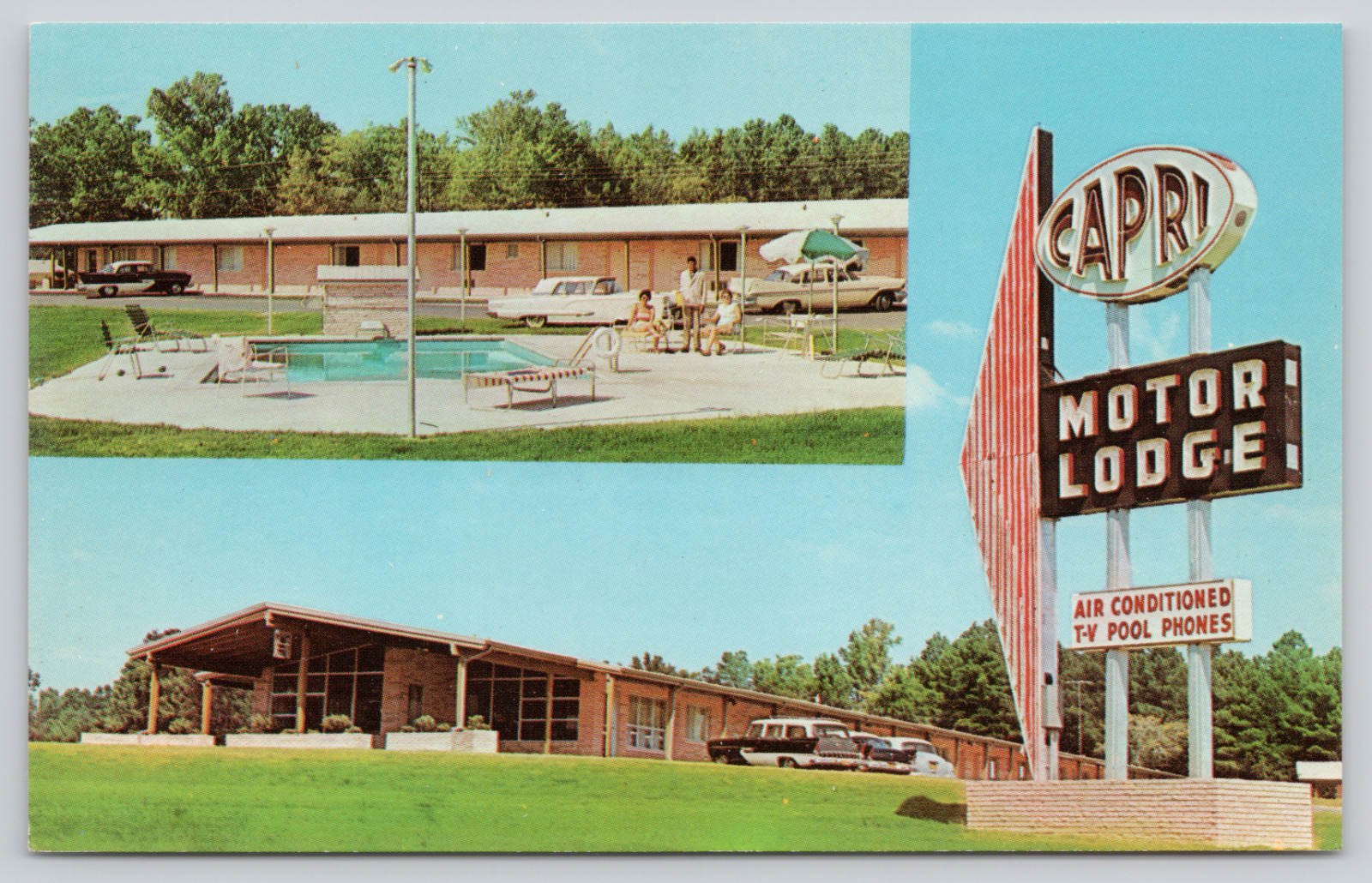 Postcard Durham, North Carolina, Capri Motor Lodge A1034