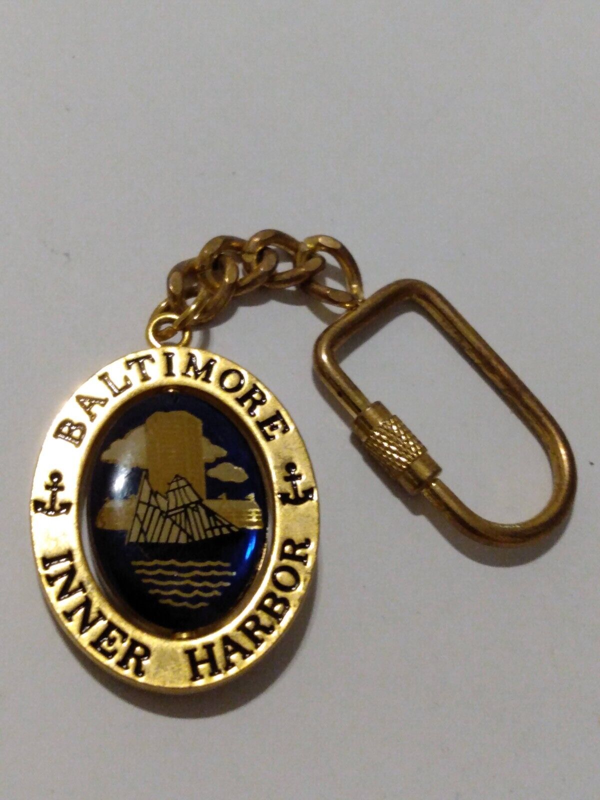 Baltimore Inner Harbor Spinner Souvenir Keychain