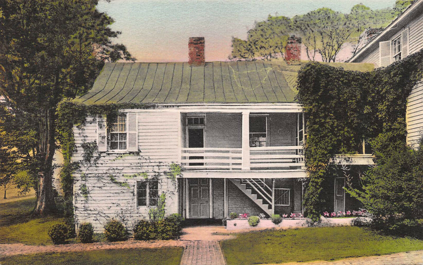 Ash Lawn, Home of James Monroe, Charlottesville, VA, Early Hand Colored Postcard