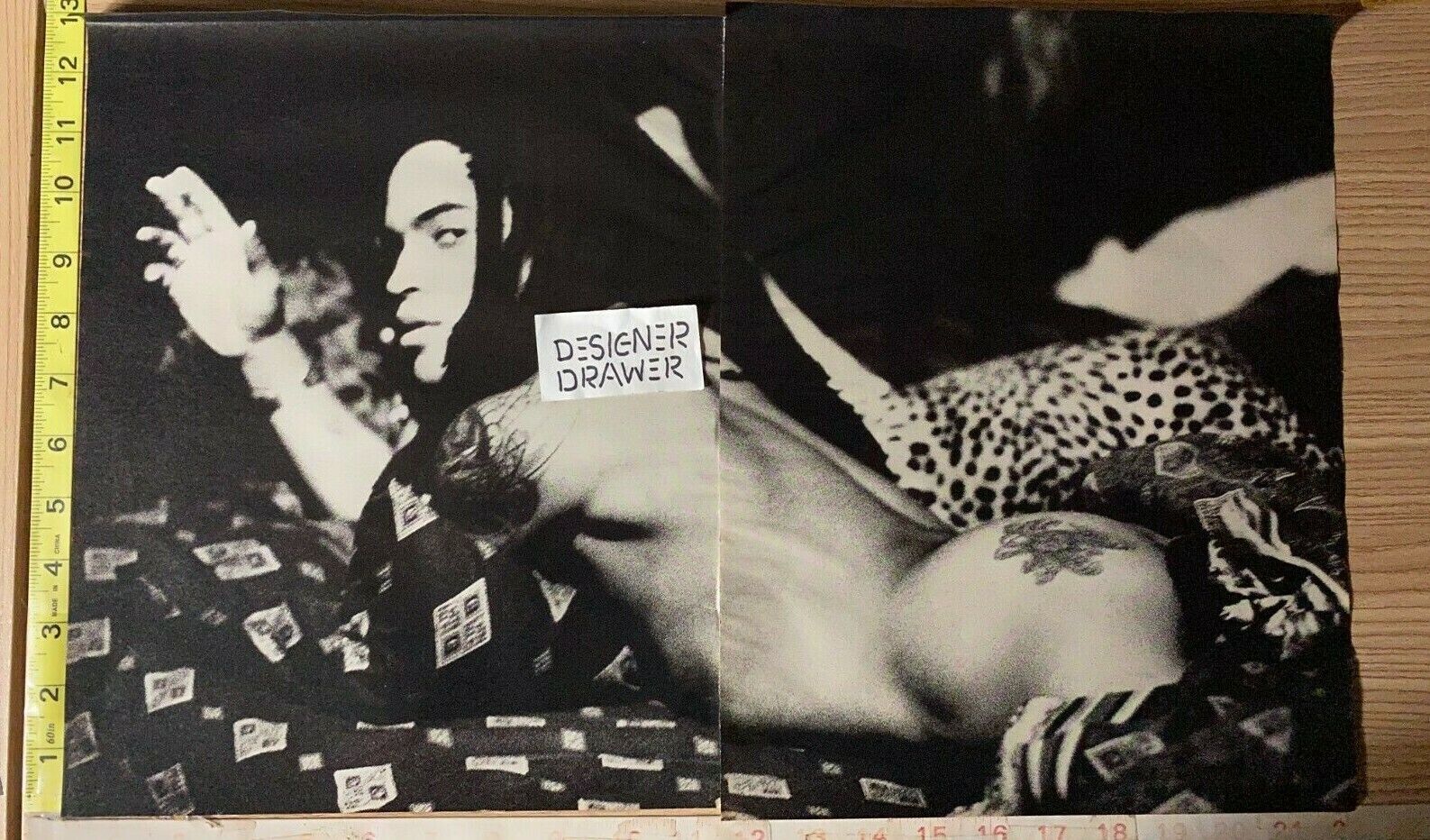 Lenny Kravitz Black & White Large 3 Pg. Vintage Photo Photograph Set