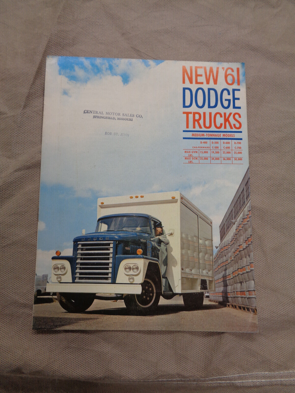 1961 Dodge Med Trucks Brochure 61 D D400 D500 C500 D600 C600 D700 Springfield MO