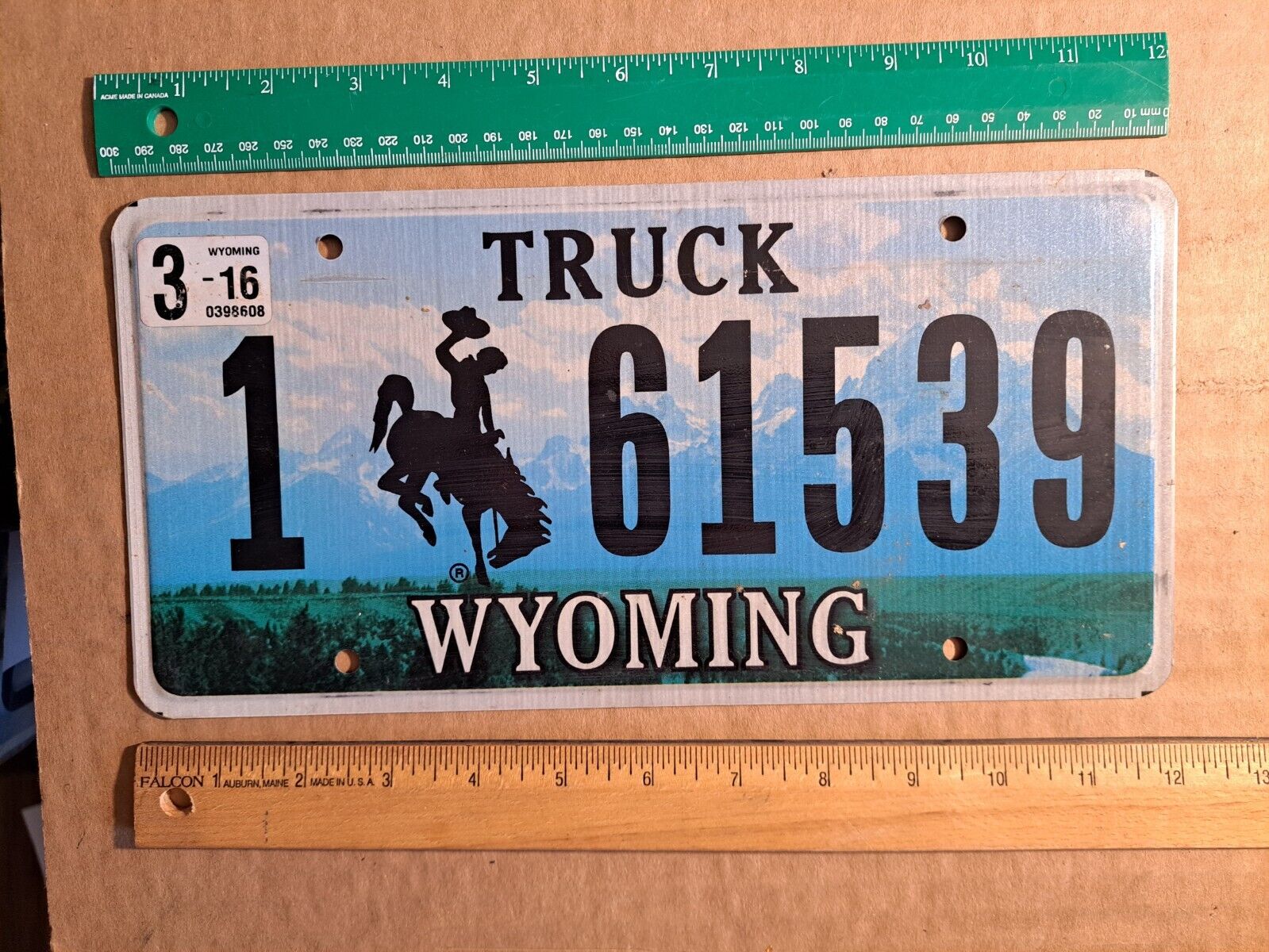 License Plate, Wyoming, 2016, Jackson Hall, 1 bucking bronco 61539