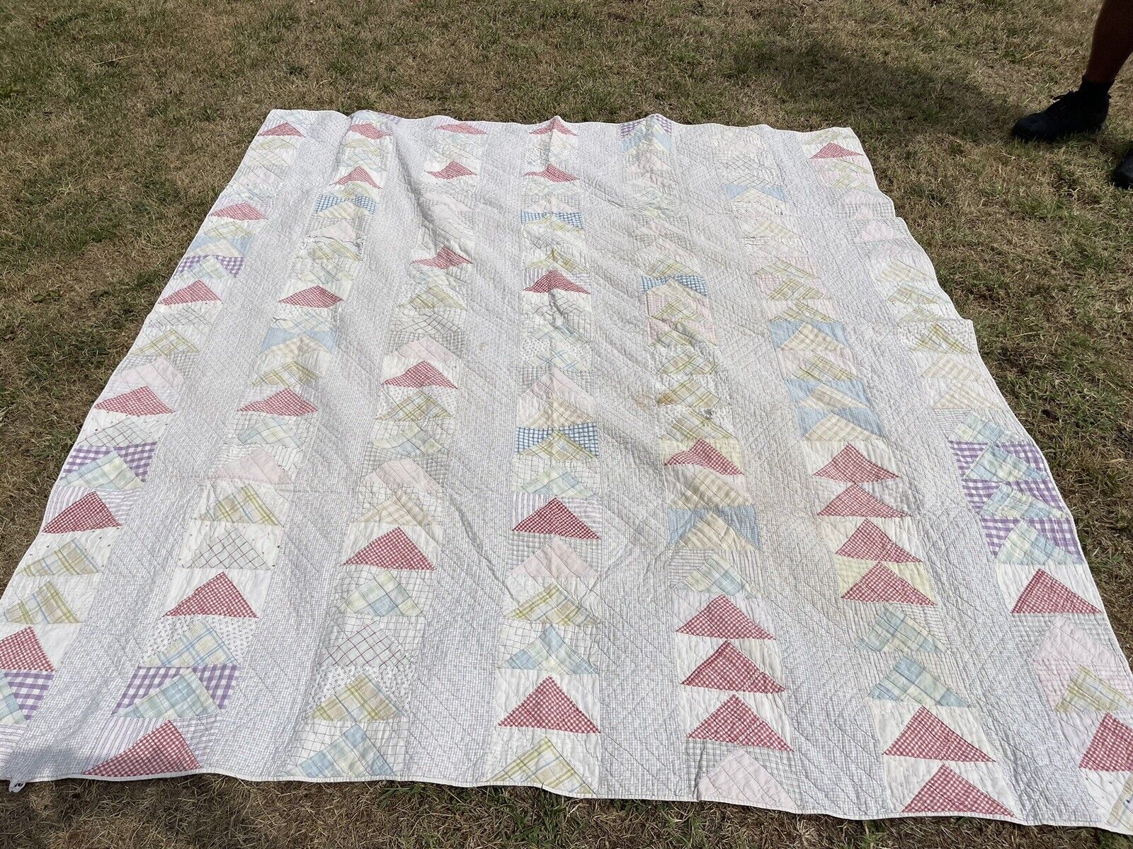 Antique Patchwork  Quilt  Old As Is Vintage Cutter / Stacker